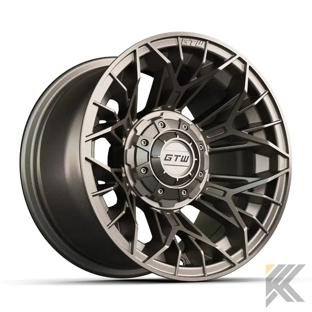12" Stellar Matte Bronze Golf Cart Wheel - 12"x7" ET-25 Offset⎮GTW® Kryptex Golf Carts