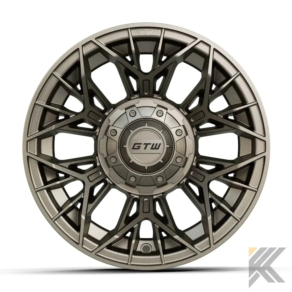 12" Stellar Matte Bronze Golf Cart Wheel - 12"x7" ET-25 Offset⎮GTW® Kryptex Golf Carts
