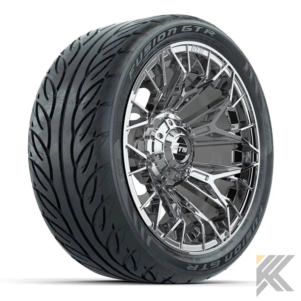 14" GTW® Stellar Wheels with Fusion GTR 205/40R14 DOT Tires - Set of 4 - Select Your Finish Kryptex Golf Carts