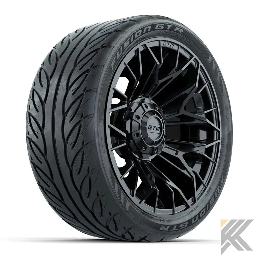 14" GTW® Stellar Wheels with Fusion GTR 205/40R14 DOT Tires - Set of 4 - Select Your Finish Kryptex Golf Carts