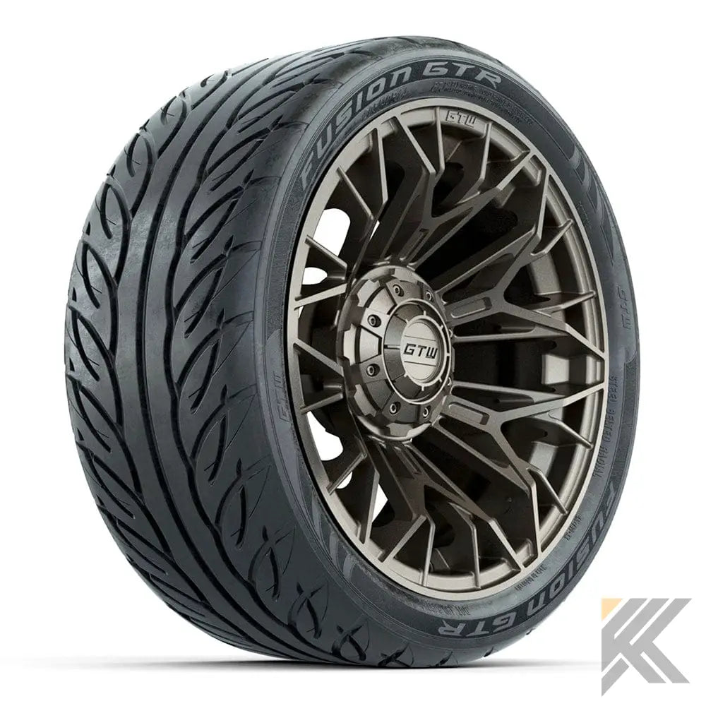 14" GTW® Stellar Wheels with Fusion GTR 205/40R14 DOT Tires - Set of 4 - Select Your Finish Kryptex Golf Carts