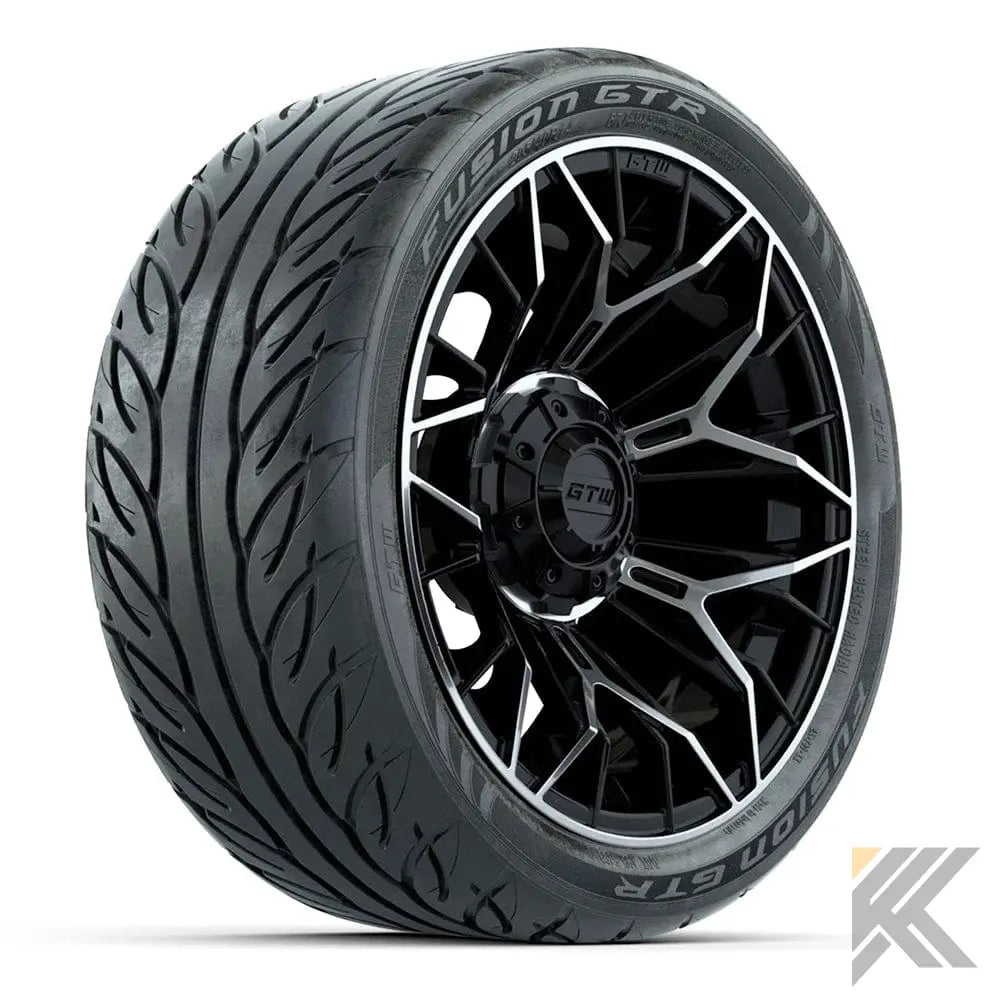14" GTW® Stellar Wheels with Fusion GTR 205/40R14 DOT Tires - Set of 4 - Select Your Finish Kryptex Golf Carts