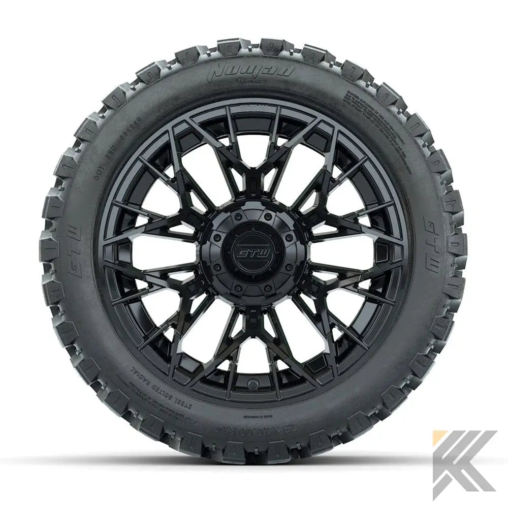 14" GTW® Stellar Wheels with Nomad 23x10R14 Off Road Tires - Set of 4 - Select Your Finish Kryptex Golf Carts