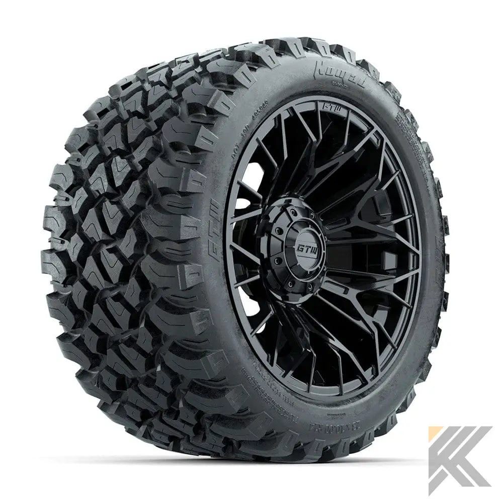 14" GTW® Stellar Wheels with Nomad 23x10R14 Off Road Tires - Set of 4 - Select Your Finish Kryptex Golf Carts