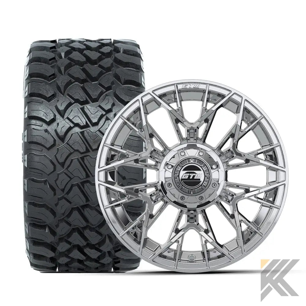14" GTW® Stellar Wheels with Nomad 23x10R14 Off Road Tires - Set of 4 - Select Your Finish Kryptex Golf Carts