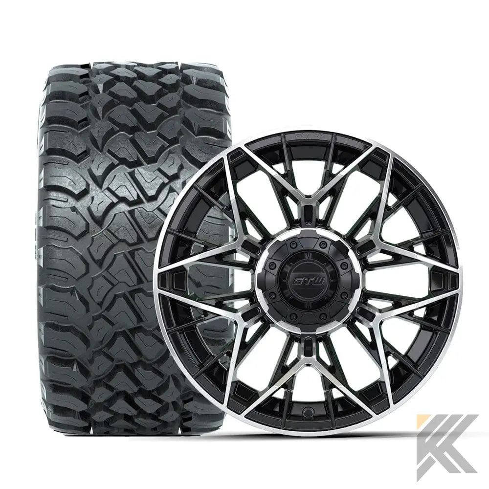 14" GTW® Stellar Wheels with Nomad 23x10R14 Off Road Tires - Set of 4 - Select Your Finish Kryptex Golf Carts