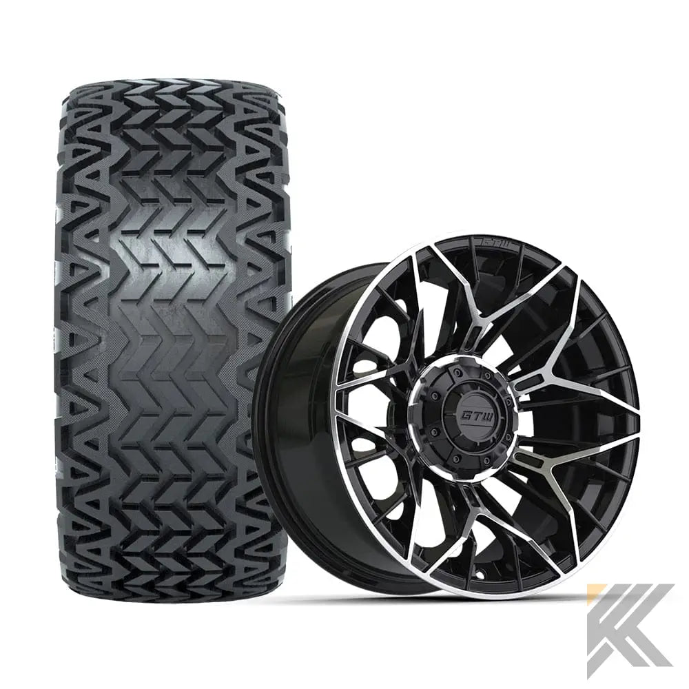 14" GTW® Stellar Wheels with Predator 23x10-14 A/T Tires - Set of 4 - Select Your Finish Kryptex Golf Carts