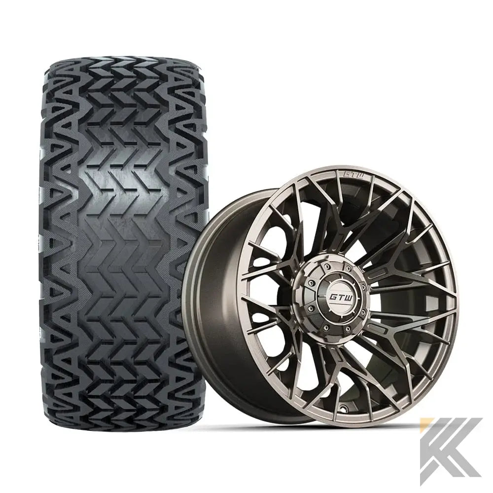 14" GTW® Stellar Wheels with Predator 23x10-14 A/T Tires - Set of 4 - Select Your Finish Kryptex Golf Carts