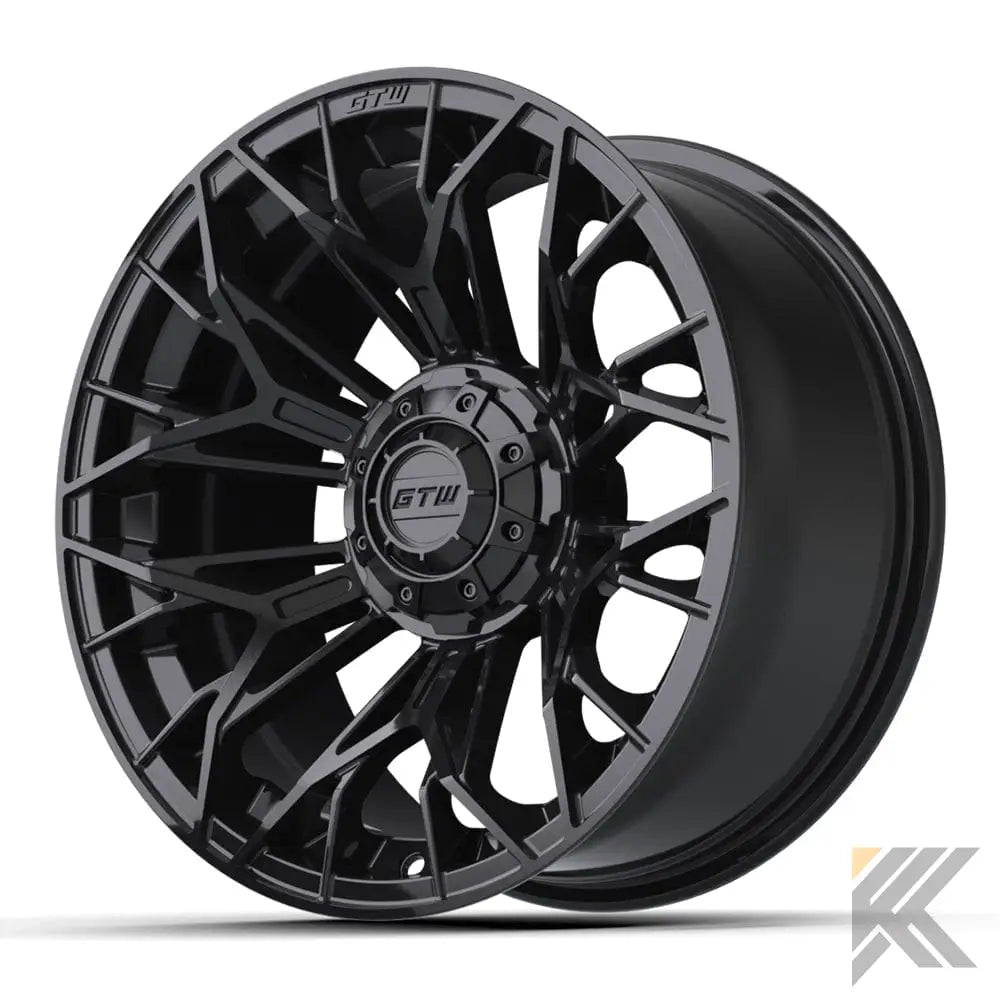 15" Stellar Matte Black Golf Cart Wheel - 15"x7" ET-25 Offset⎮GTW® Kryptex Golf Carts
