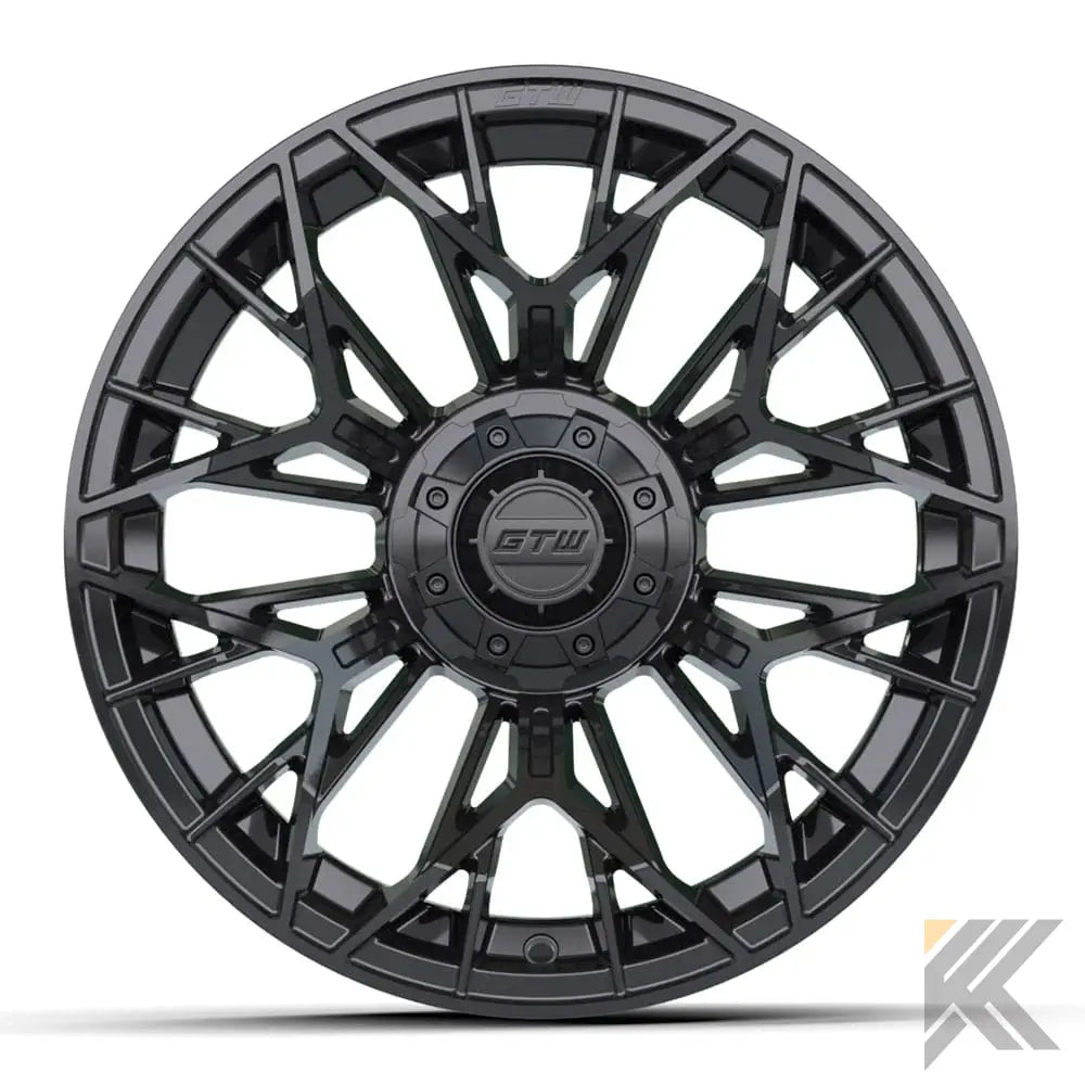15" Stellar Matte Black Golf Cart Wheel - 15"x7" ET-25 Offset⎮GTW® Kryptex Golf Carts