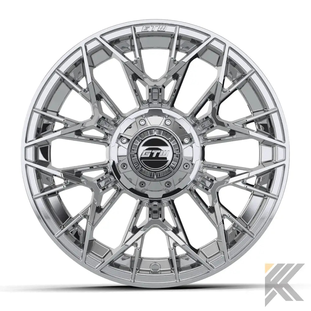 14" GTW® Stellar Wheels with Fusion GTR 255/45R14 DOT Tires - Set of 4 - Select Your Finish Kryptex Golf Carts