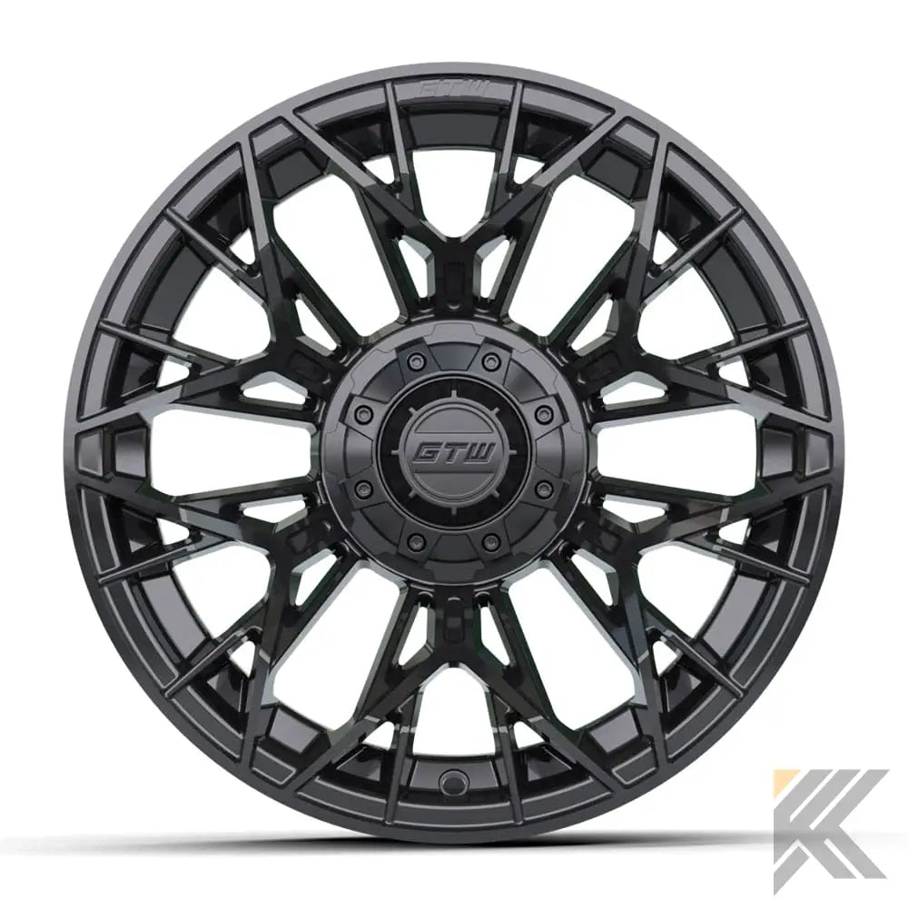 14" GTW® Stellar Wheels with Fusion GTR 255/45R14 DOT Tires - Set of 4 - Select Your Finish Kryptex Golf Carts