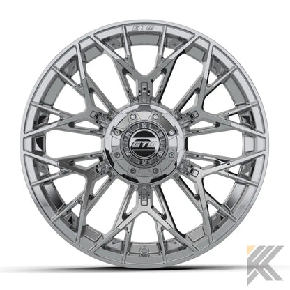 15" Stellar Chrome Golf Cart Wheel - 15"x7" ET-25 Offset⎮GTW® Kryptex Golf Carts