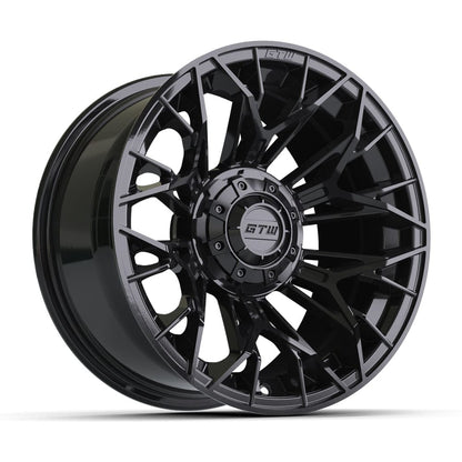 12" Stellar Matte Black Golf Cart Wheel - 12"x7" ET-25 Offset⎮GTW® Kryptex Golf Carts