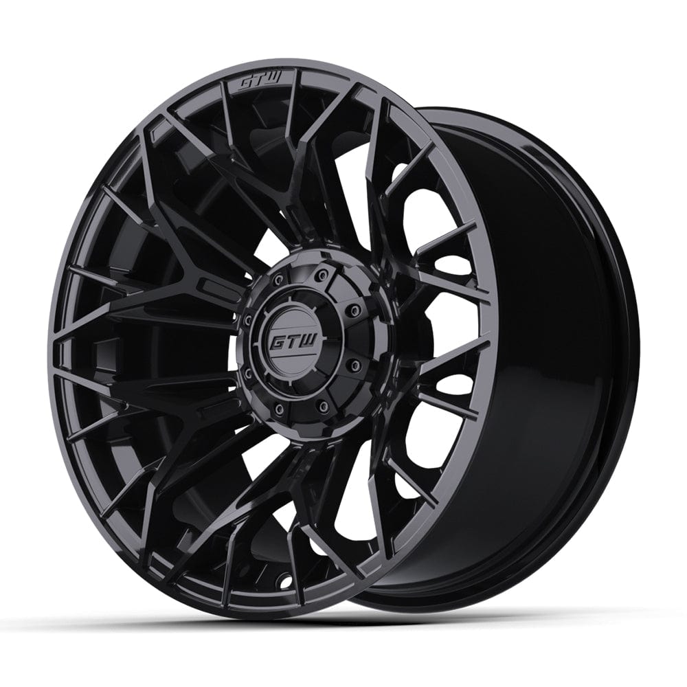 12" Stellar Matte Black Golf Cart Wheel - 12"x7" ET-25 Offset⎮GTW® Kryptex Golf Carts