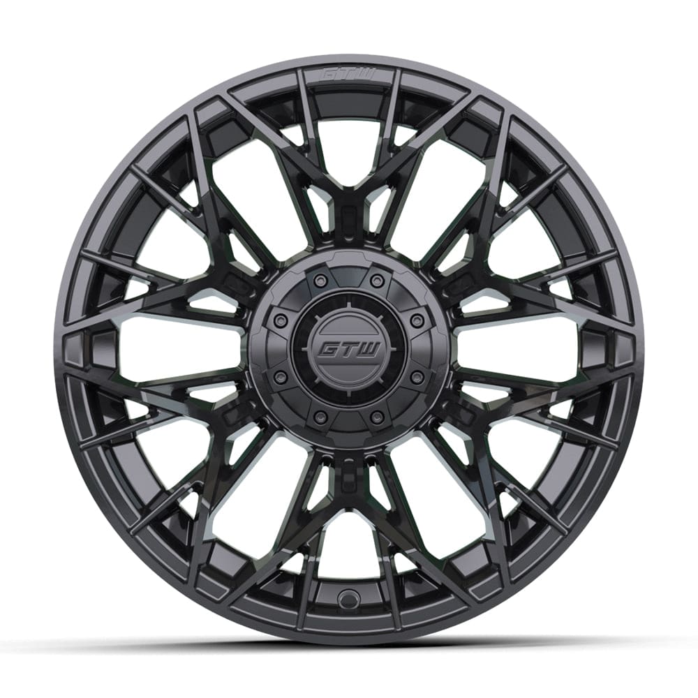 12" Stellar Matte Black Golf Cart Wheel - 12"x7" ET-25 Offset⎮GTW® Kryptex Golf Carts