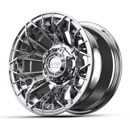 12" Stellar Chrome Golf Cart Wheel - 12"x7" ET-25 Offset⎮GTW® Kryptex Golf Carts