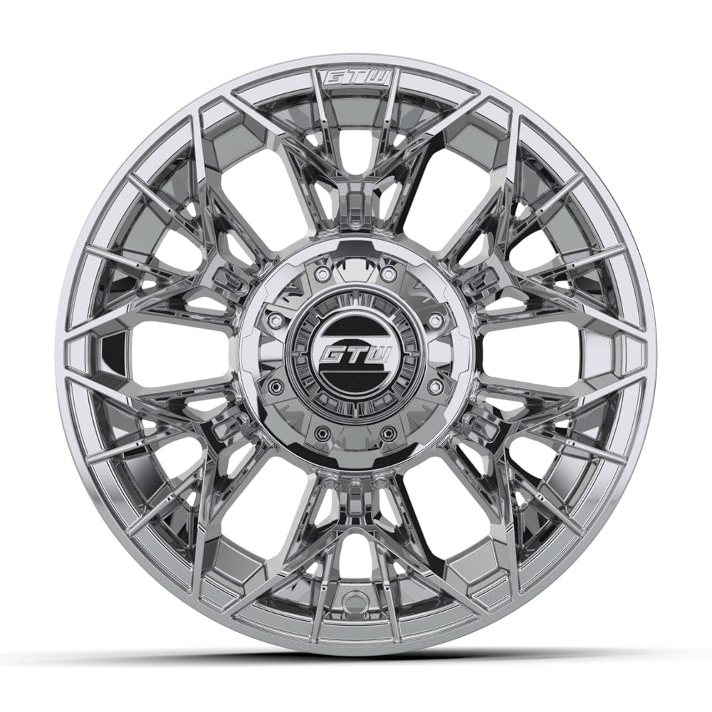 12" Stellar Chrome Golf Cart Wheel - 12"x7" ET-25 Offset⎮GTW® Kryptex Golf Carts