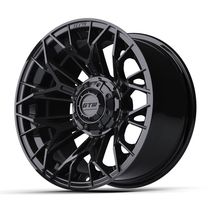 14" Stellar Matte Black Golf Cart Wheel - 14"x7" ET-25 Offset⎮GTW® Kryptex Golf Carts