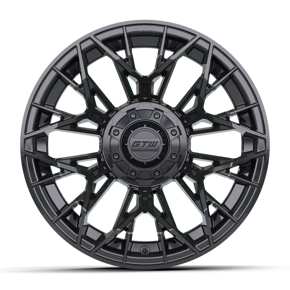 14" Stellar Matte Black Golf Cart Wheel - 14"x7" ET-25 Offset⎮GTW® Kryptex Golf Carts