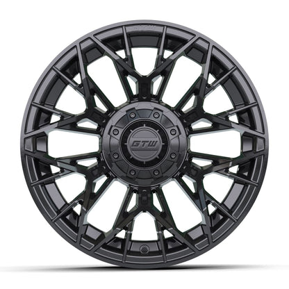 14" Stellar Matte Black Golf Cart Wheel - 14"x7" ET-25 Offset⎮GTW® Kryptex Golf Carts