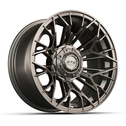 14" GTW® Stellar Wheels with Fusion GTR 255/45R14 DOT Tires - Set of 4 - Select Your Finish Kryptex Golf Carts