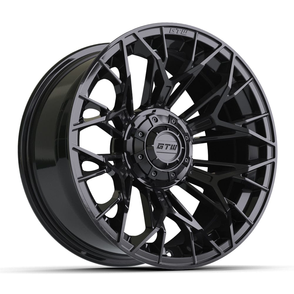 15" Stellar Matte Black Golf Cart Wheel - 15"x7" ET-25 Offset⎮GTW® Kryptex Golf Carts