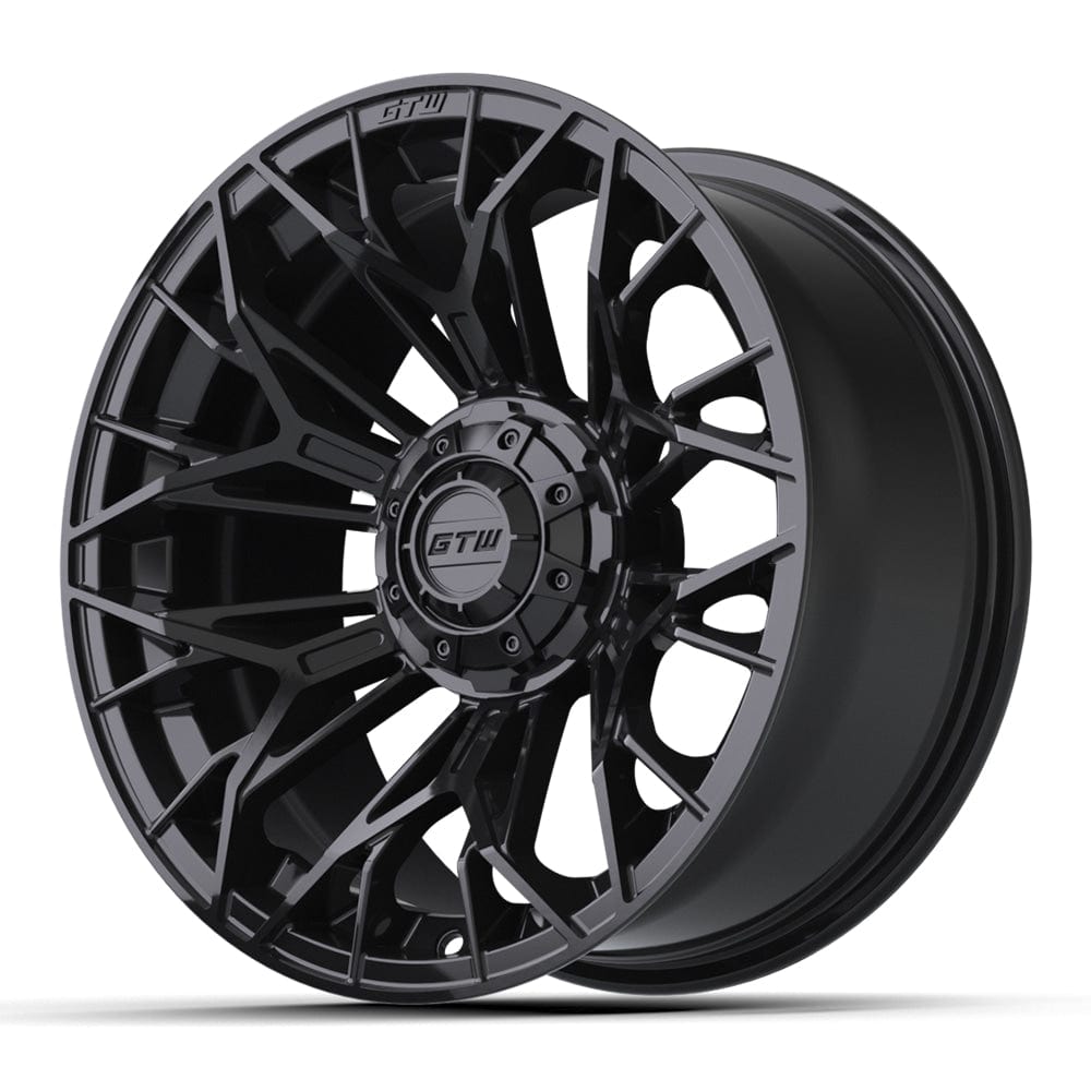 15" Stellar Matte Black Golf Cart Wheel - 15"x7" ET-25 Offset⎮GTW® Kryptex Golf Carts