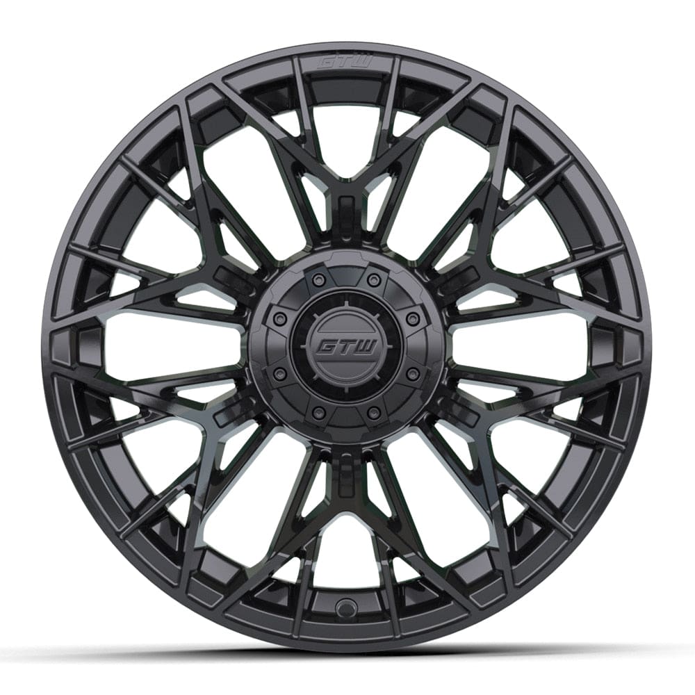 15" Stellar Matte Black Golf Cart Wheel - 15"x7" ET-25 Offset⎮GTW® Kryptex Golf Carts