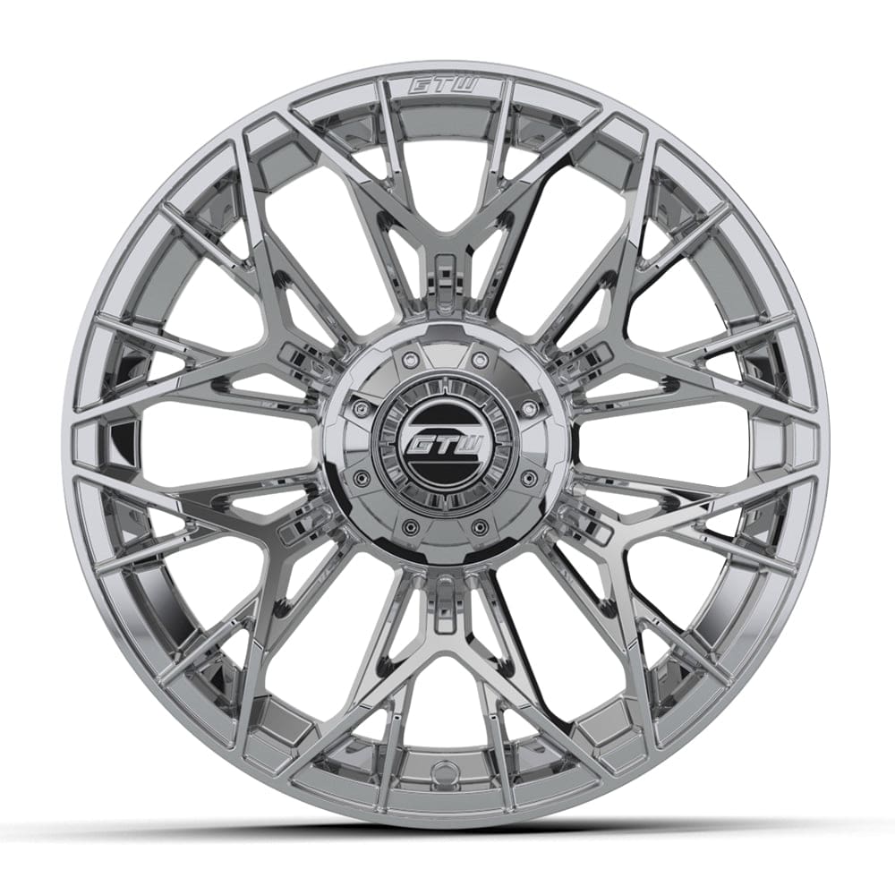 15" Stellar Chrome Golf Cart Wheel - 15"x7" ET-25 Offset⎮GTW® Kryptex Golf Carts