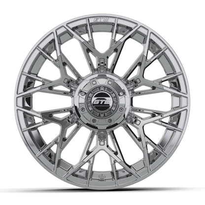 15" Stellar Chrome Golf Cart Wheel - 15"x7" ET-25 Offset⎮GTW® Kryptex Golf Carts