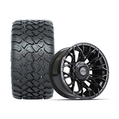 12" GTW® Stellar Wheels with Nomad 22x11R12 Off Road Tires - Set of 4 - Select Your Finish Kryptex Golf Carts