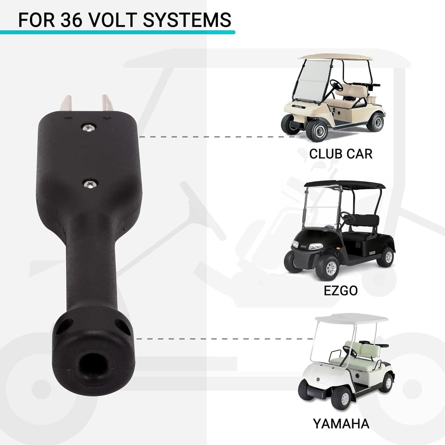 36V golf cart charger plug is suitable for EZGO, Yamaha, Club Car electric - 10L0L Kryptex Golf Carts