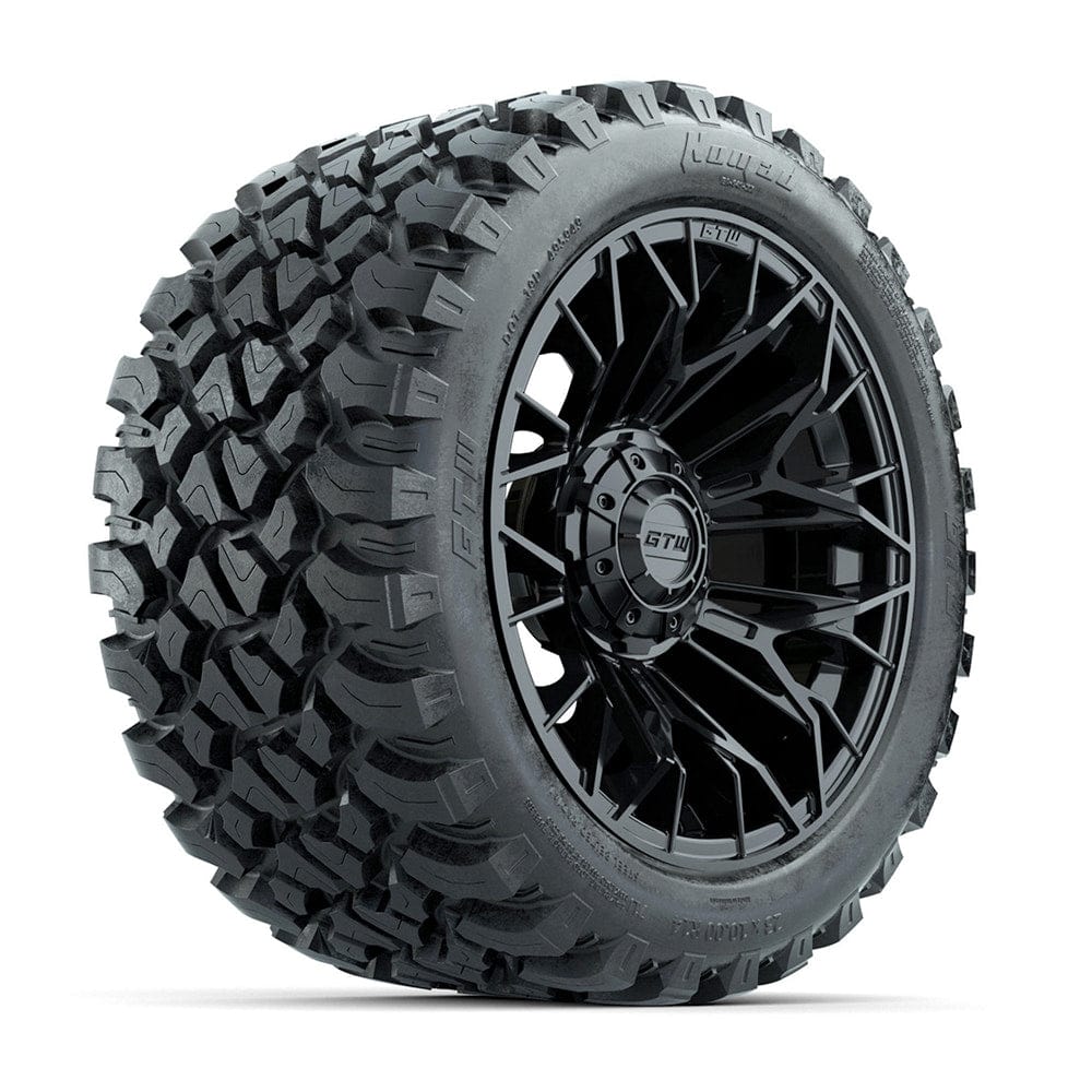 14" GTW® Stellar Wheels with Nomad 23x10R14 Off Road Tires - Set of 4 - Select Your Finish Kryptex Golf Carts