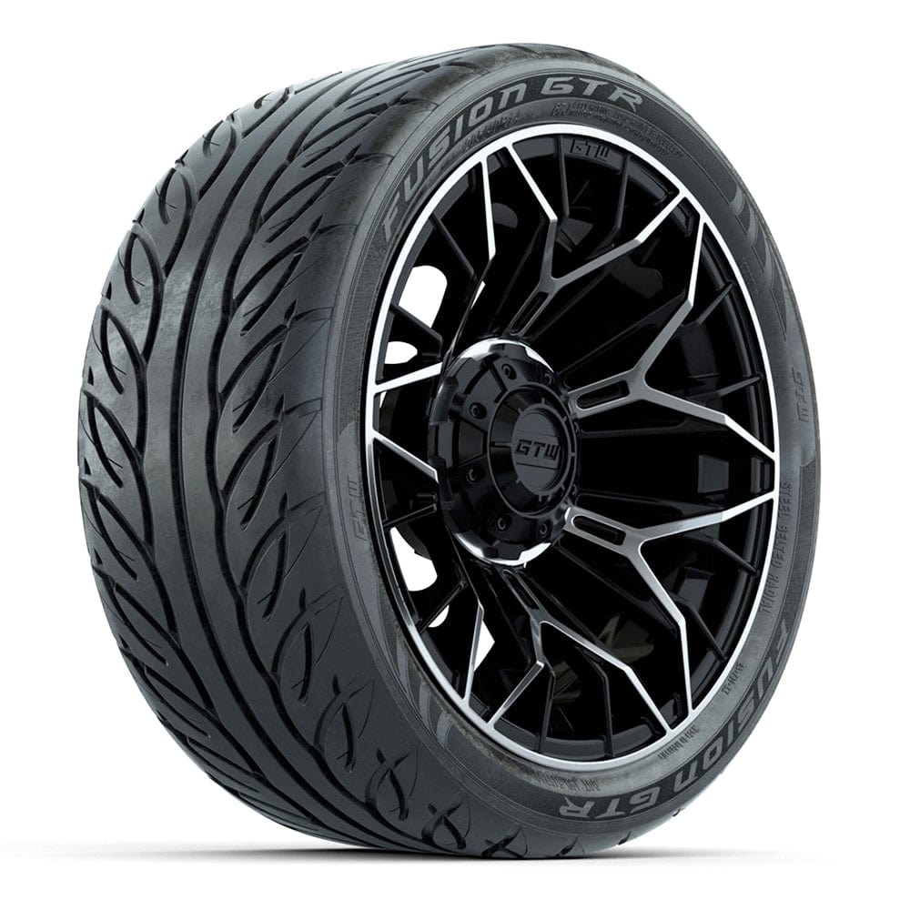 14" GTW® Stellar Wheels with Fusion GTR 205/40R14 DOT Tires - Set of 4 - Select Your Finish Kryptex Golf Carts