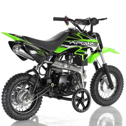 Apollo 70cc Kids Dirt Bike With Training Wheels Kryptex Golf Carts