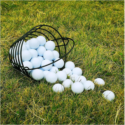 Golf ball bucket full body metal with handle can hold 50 golf balls - 10L0L Kryptex Golf Carts