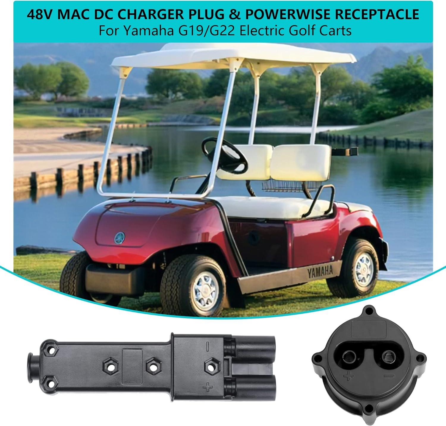 Golf Cart Charger Plug Powerwise Receptacle Kit for Yamaha G19 G22 - 10L0L Kryptex Golf Carts