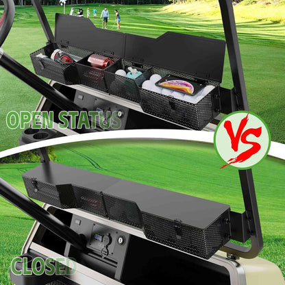 Golf Cart Storage Basket with Cover for Club Car Precedent & DS 2000-up - 10L0L Kryptex Golf Carts