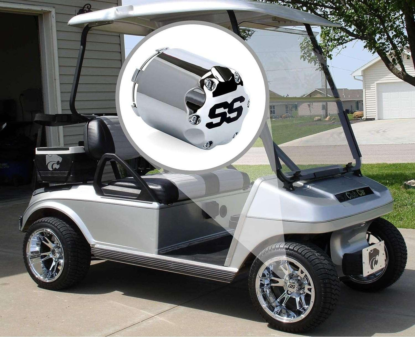 Golf Cart Wheel Center Caps for EZGO Club Car Yamaha SS Center Caps - 10L0L Kryptex Golf Carts