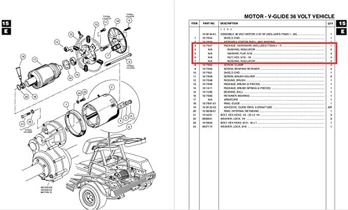 Insulator Kit for Club Car Electric 1994-Up Yamaha Electric G8 G9 G14 G16 OEM 1017947 Kryptex Golf Carts