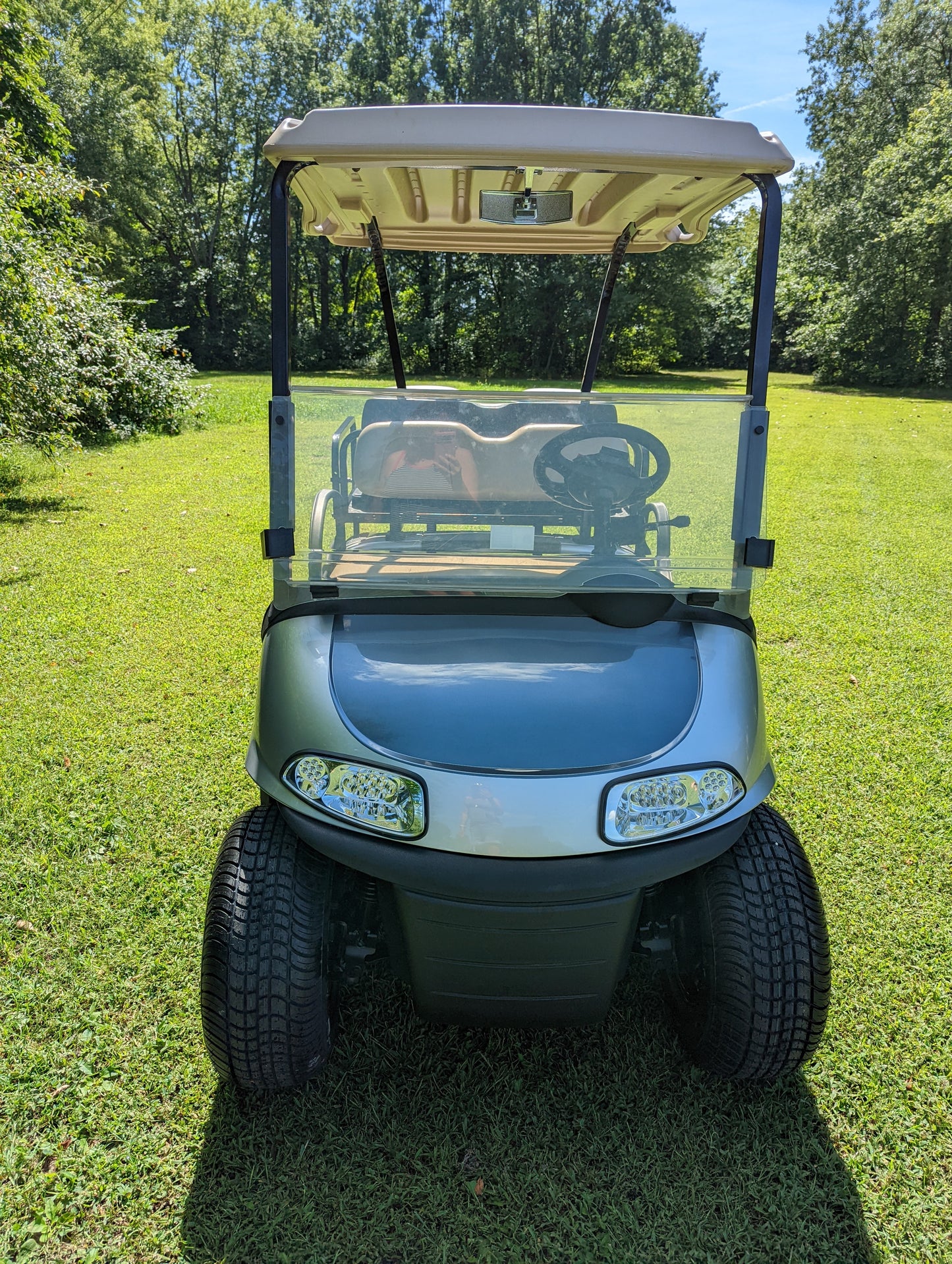 2018 E-Z-GO RXV - Blue Silver Kryptex Golf Carts