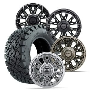 12" GTW Stellar Wheels with Timberwolf 22x10-12 All Terrain Tires