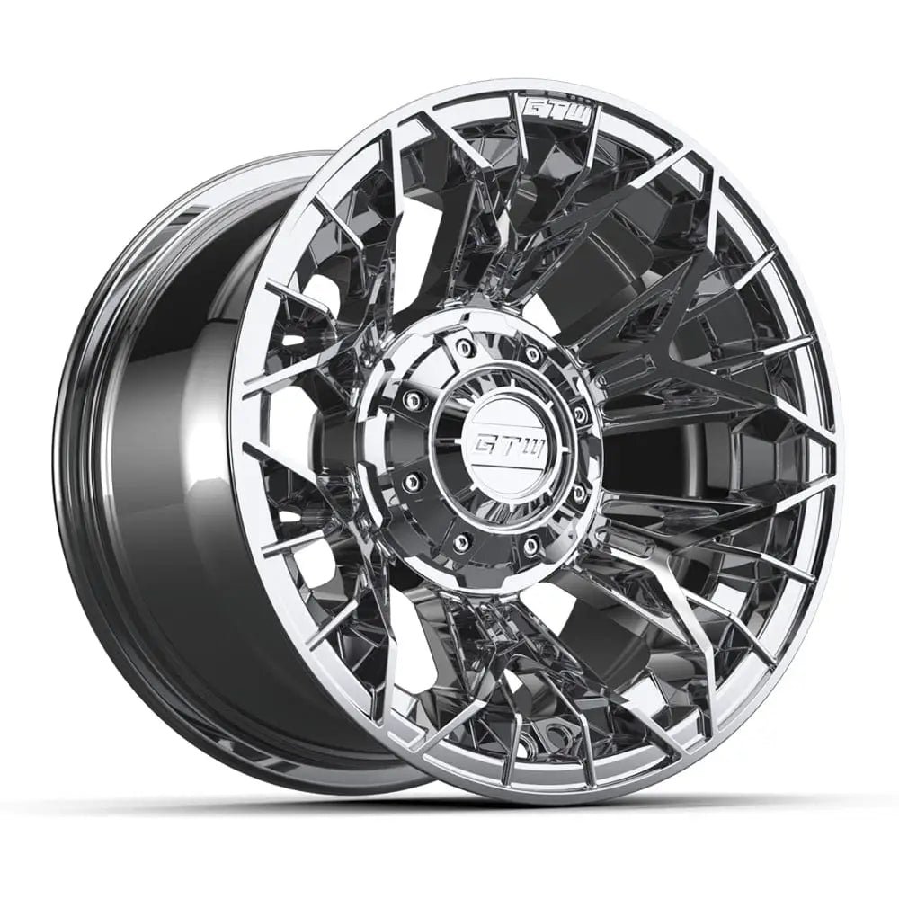 12" Stellar Chrome Golf Cart Wheel - 12"x7" ET-25 Offset⎮GTW®