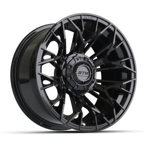 12" Stellar Matte Black Golf Cart Wheel - 12"x7" ET-25 Offset⎮GTW®