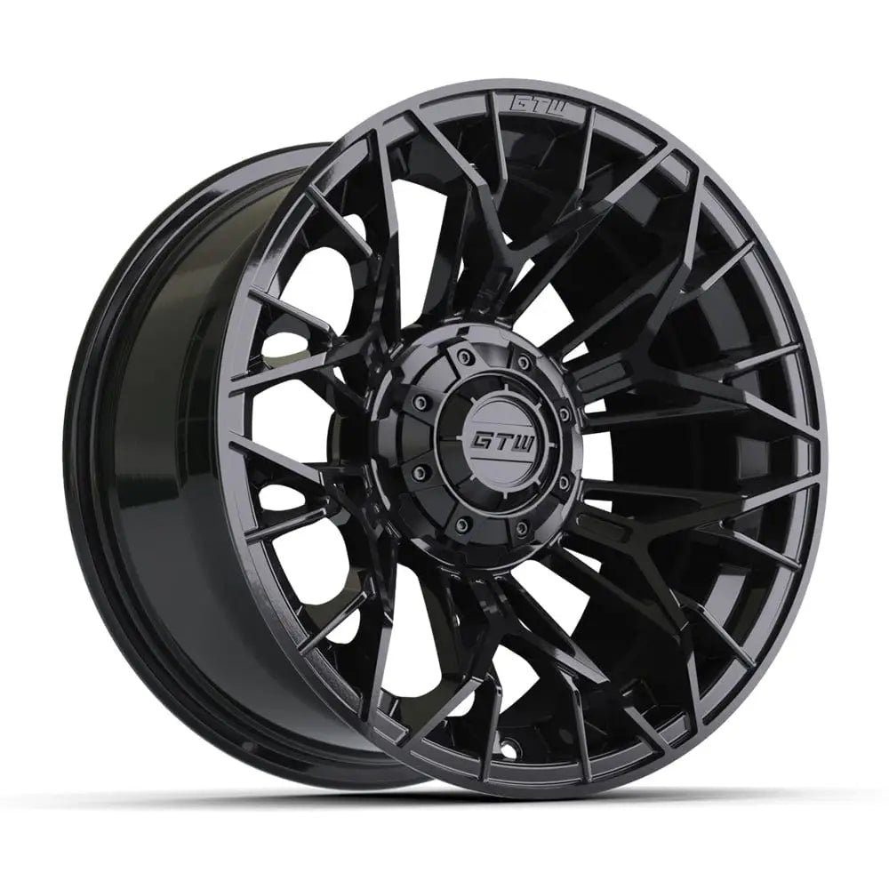 12" Stellar Matte Black Golf Cart Wheel - 12"x7" ET-25 Offset⎮GTW®