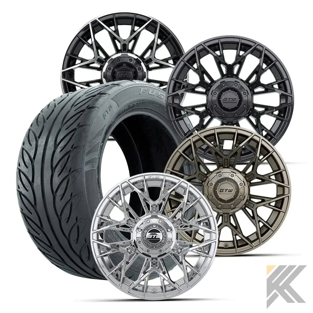 14" GTW® Stellar Wheels with Fusion GTR 255/45R14 DOT Tires - Set of 4 - Select Your Finish