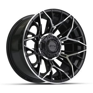 14" Stellar Black / Machined Golf Cart Wheel - 14"x7" ET-25 Offset⎮GTW®