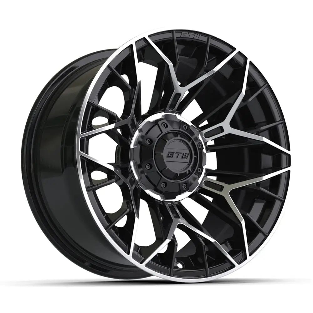 14" Stellar Black / Machined Golf Cart Wheel - 14"x7" ET-25 Offset⎮GTW®