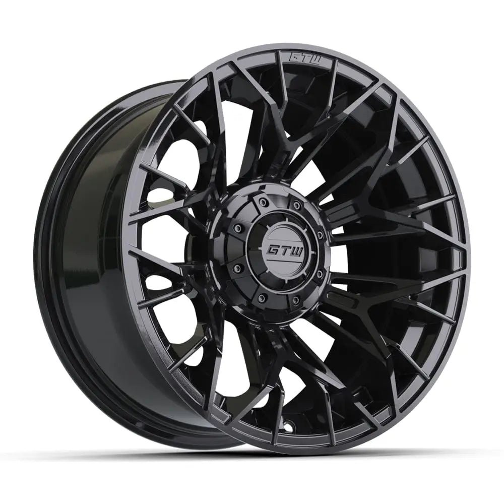14" Stellar Matte Black Golf Cart Wheel - 14"x7" ET-25 Offset⎮GTW®